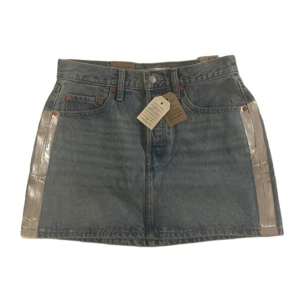 Signature by Levi Strauss Dresses & Skirts - Women's Levi's® A-Line Button Front Mini Skirt Color: Shine Theory Size: 27 US 4